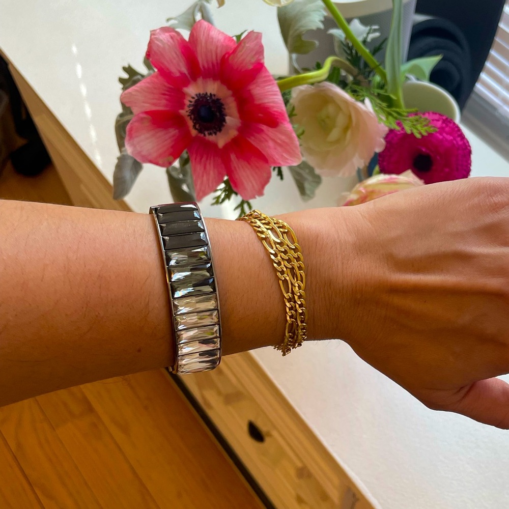 Swarovski Platinum Cuff Bangle Ombré Crystal